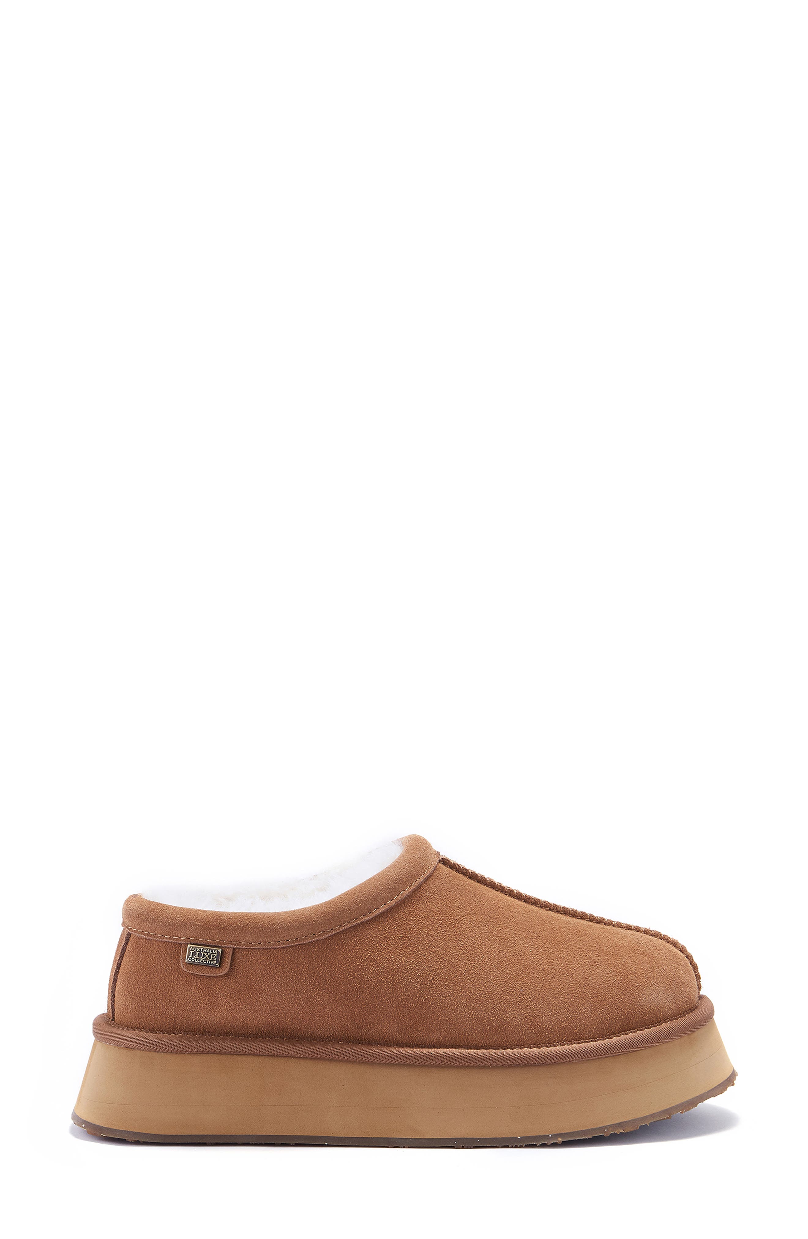 Australia Luxe Collective Outback Genuine Shearling Platform Slipper, Alternate, color, Chestnut