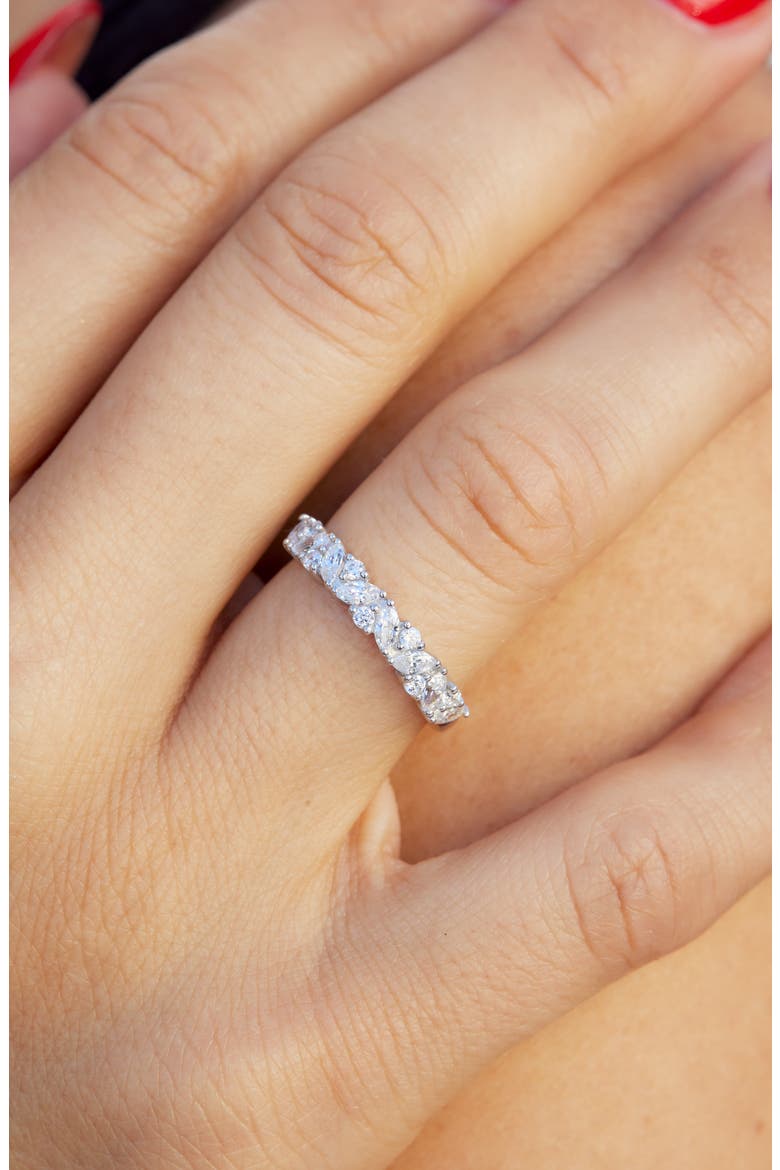 Cubic Zirconia Eternity Band, Alternate, color, WHITE