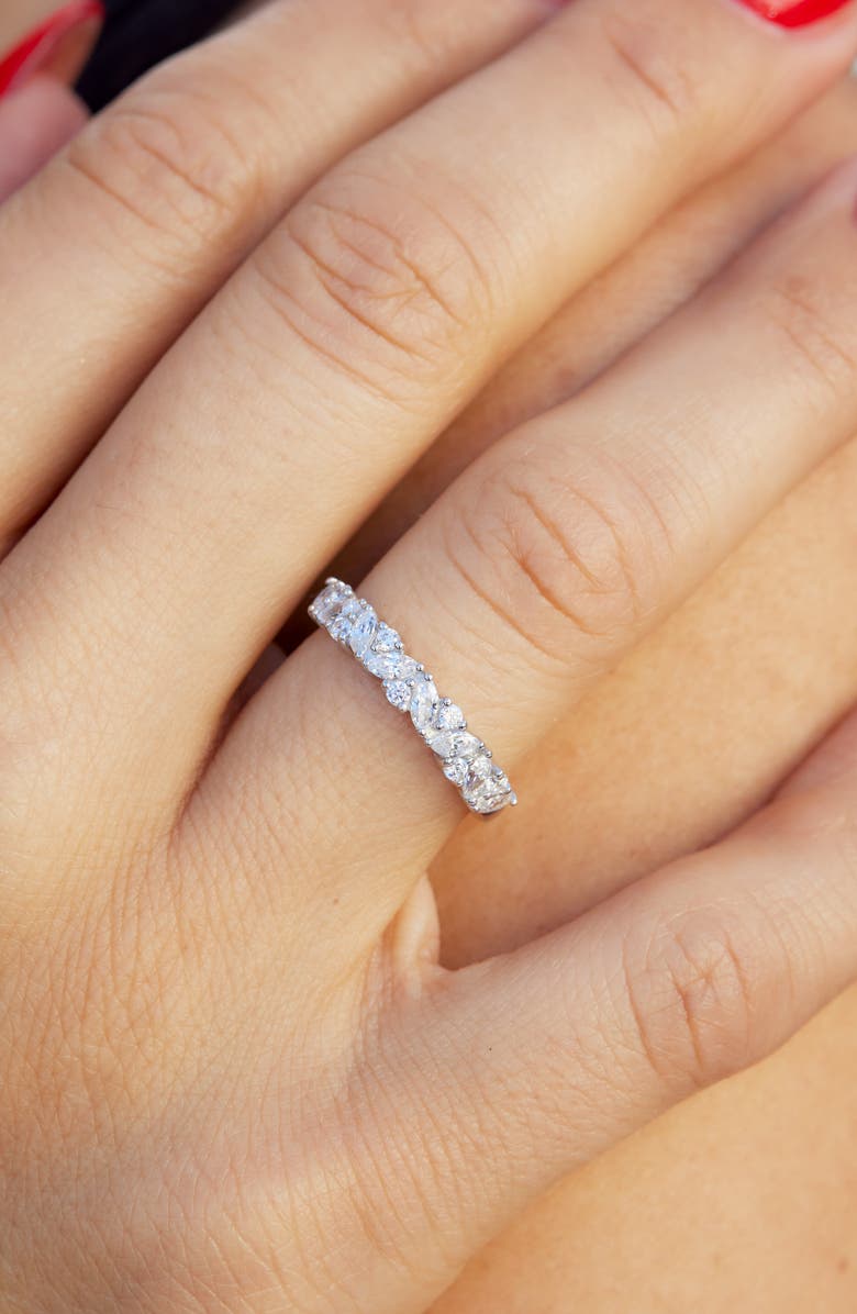 SAVVY CIE JEWELS Cubic Zirconia Eternity Band, Alternate, color, White