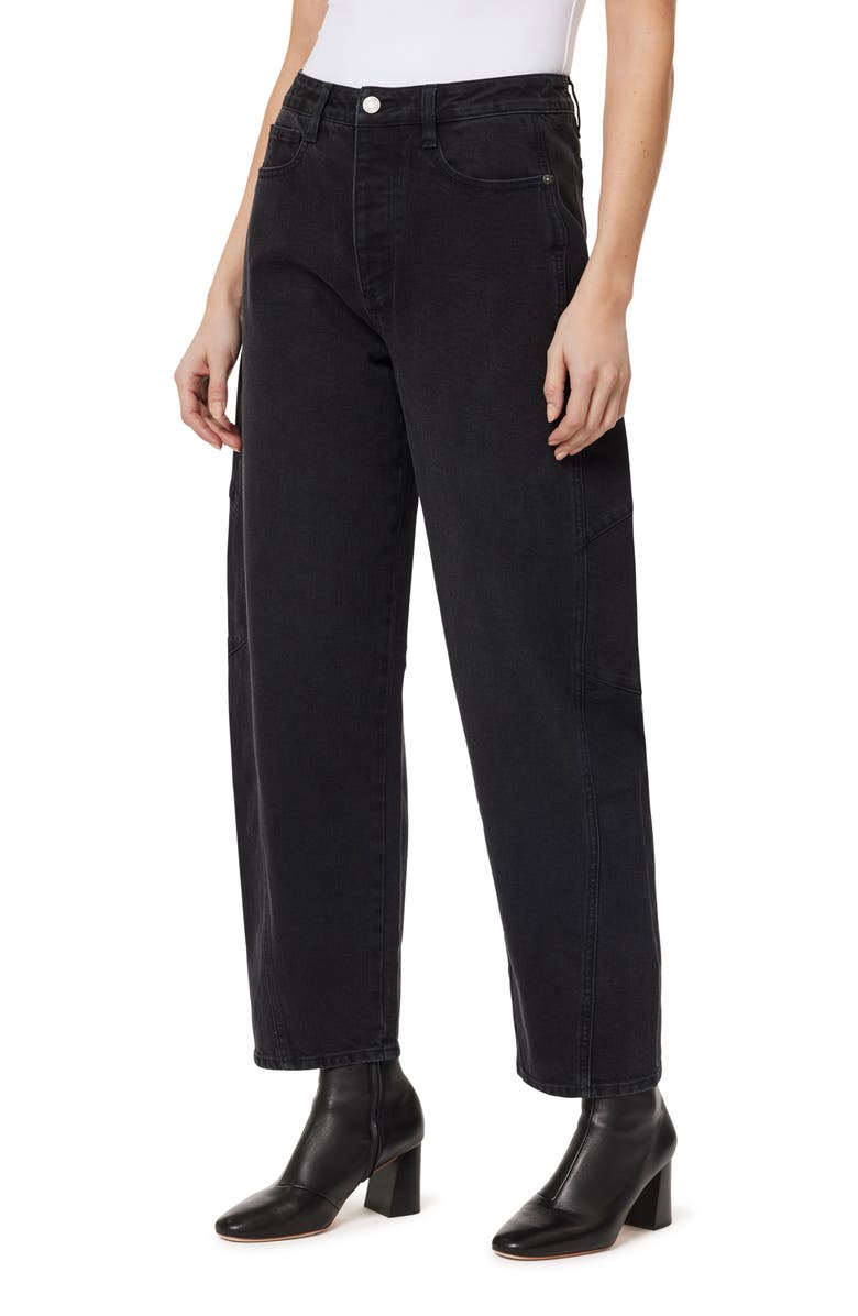 Habitual High Waist Crop Barrel Leg Jeans, Alternate, color, Washed Black