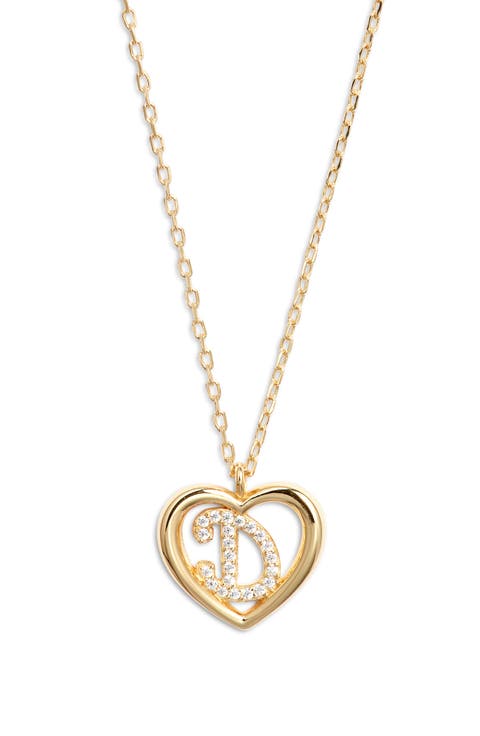 Heart Cubic Zirconia Initial Pendant Necklace