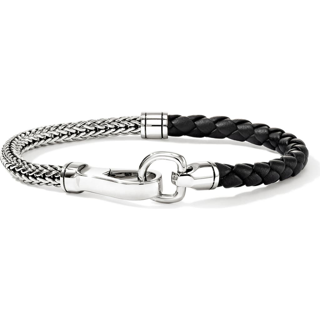 John Hardy Braided Leather & Chain Bracelet