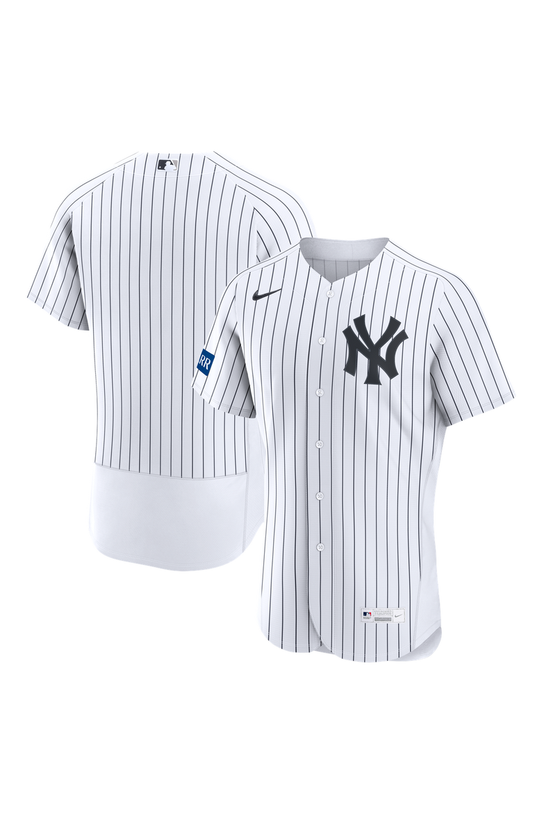 Men's Nike White New York Yankees Home Sponsor Patch Authentic Jersey, Main, color, White