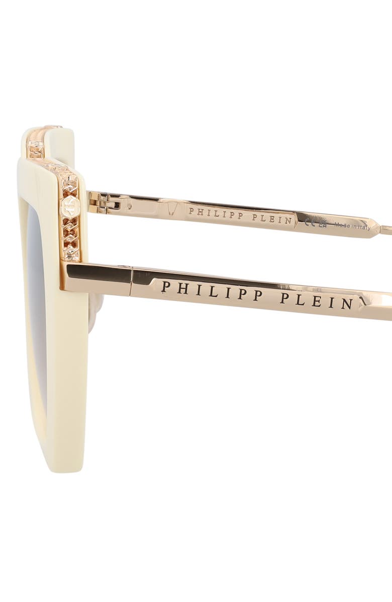 PHILIPP PLEIN 53mm Oversize Sunglasses, Alternate, color, Ivory Gold Brown
