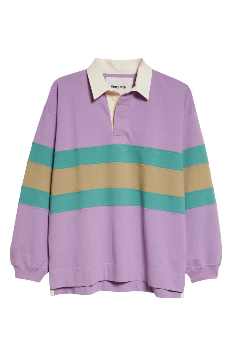 Story mfg. Climber Stripe Organic Cotton Rugby Shirt, Alternate, color, 