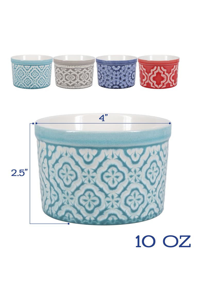 Set of 4 Stoneware Dominique Tall Soufflé Dishes, Alternate, color, MULTI