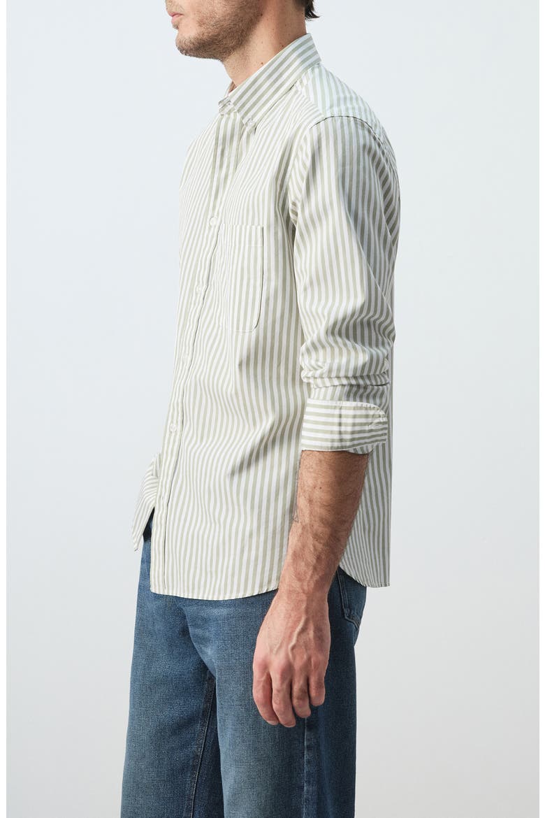 Regular Fit Stripe Button-Up Shirt, Alternate, color, PASTEL GREEN