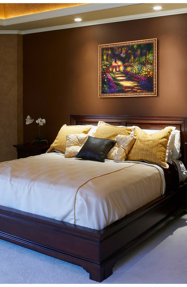 OVERSTOCK ART Pathway in Monet's Garden at Giverny Framed Oil Reproduction of Original Painting by Claude Monet - 27.5"x23.5", Alternate, color, 