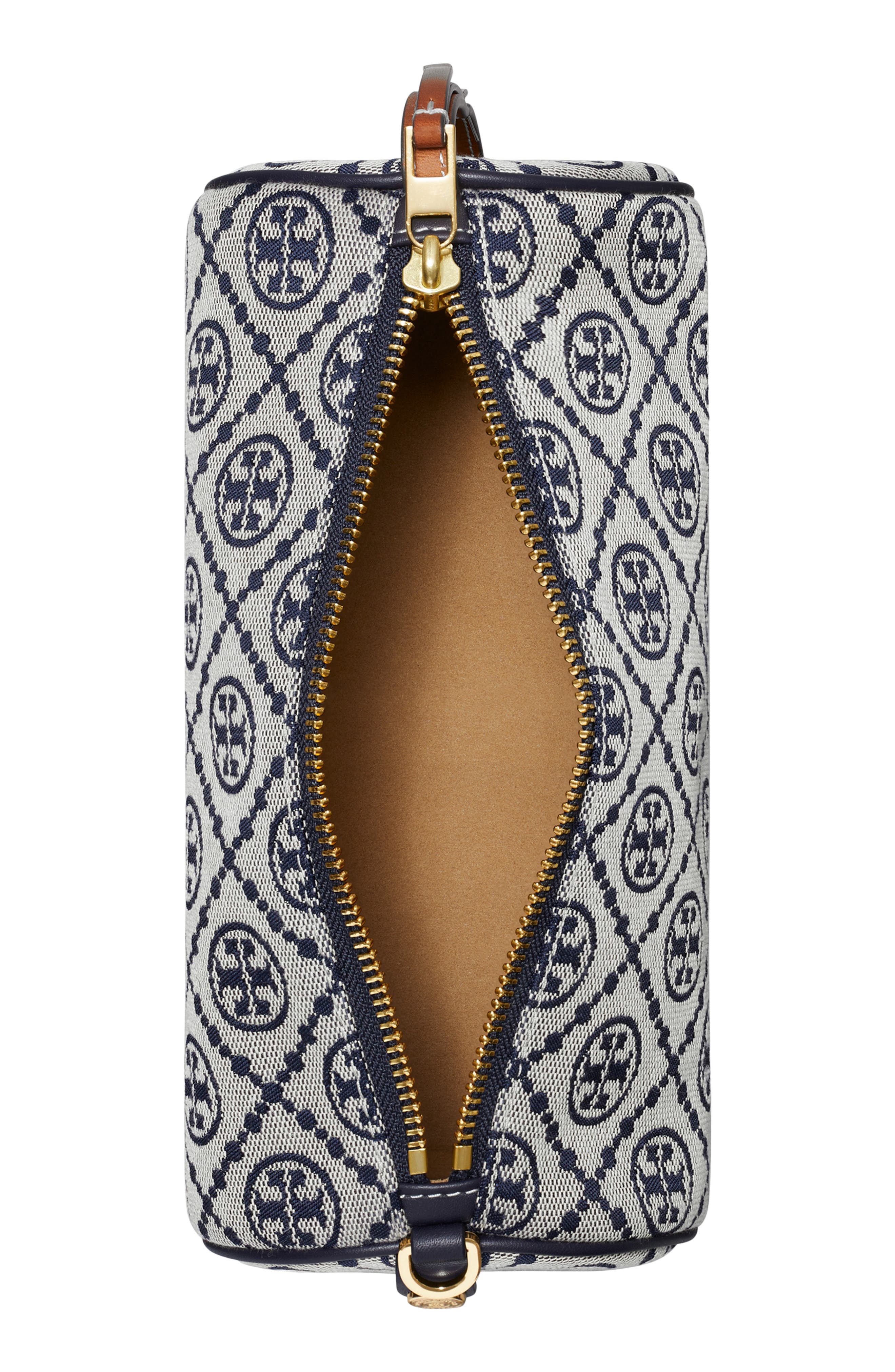 Tory Burch T Monogram Jacquard Cylinder Shoulder Bag, Alternate, color, Tory Navy