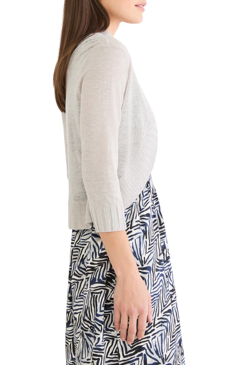 NIC+ZOE Linen Blend Bolero Cardigan, Alternate, color, Silver Wisp