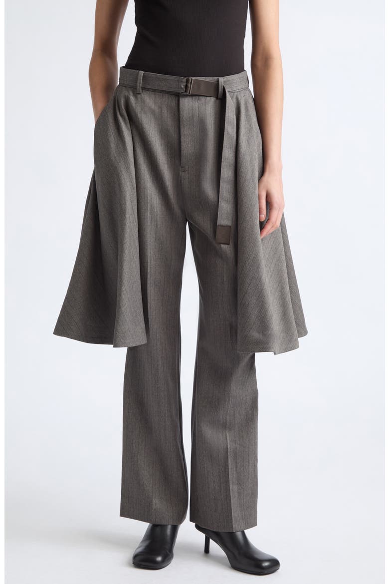 Side Panel Herringbone Pants, Main, color, BROWN