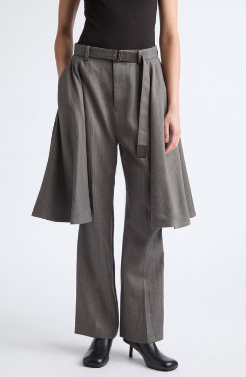 Side Panel Herringbone Pants