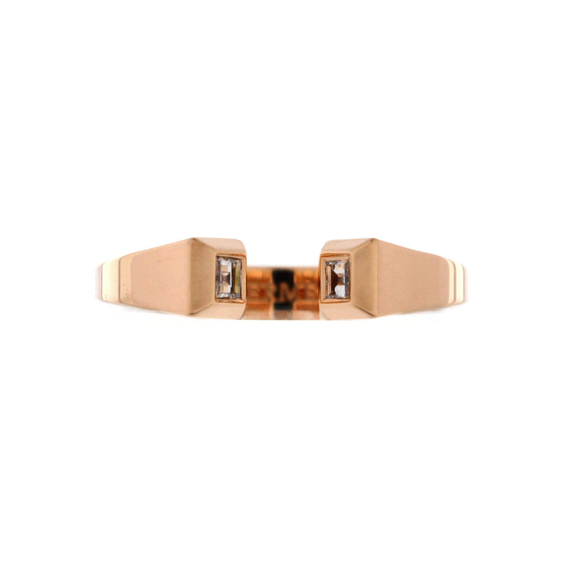 Pre-Owned Hermes Clou de Forge Ring 18K Rose Gold with Diamonds Small, Main, color, Rose Gold