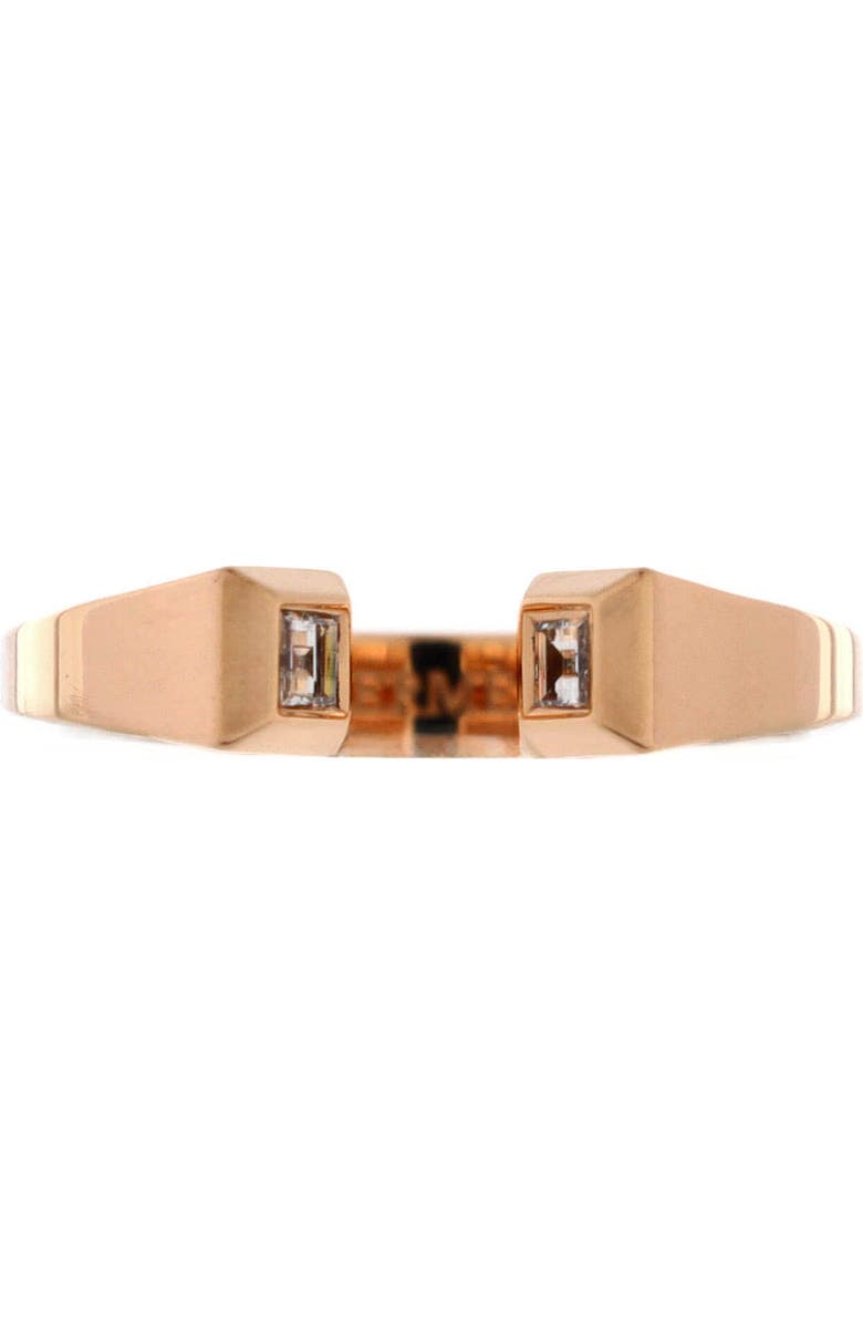 Pre-Owned Hermes Clou de Forge Ring 18K Rose Gold with Diamonds Small, Main, color, Rose Gold