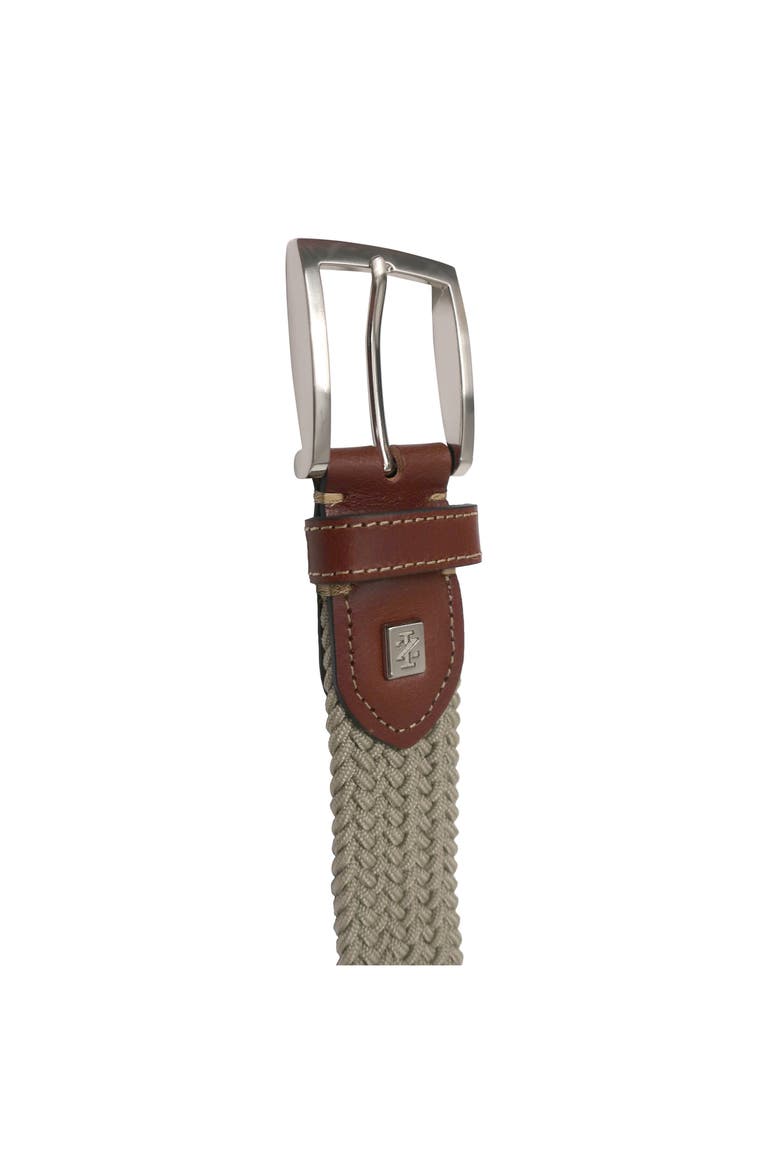 Stretch Braid with Full Grain Leather Tips, Alternate, color, Khaki