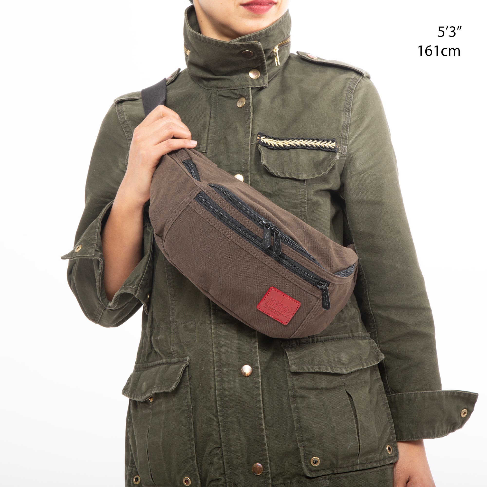 Waxed Nylon Alleycat Belt Bag, Alternate, color, Dark Brown