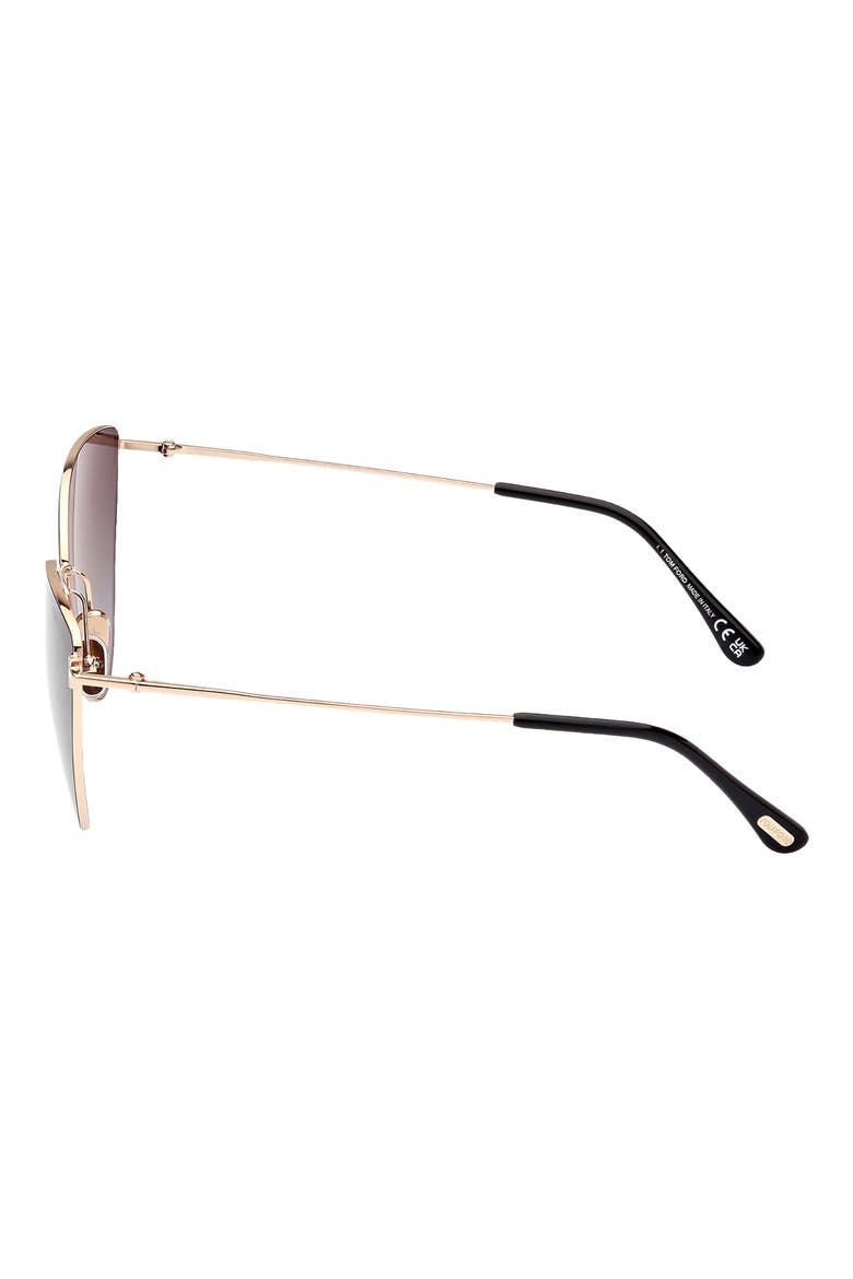 Anais 62mm Cat Eye Sunglasses, Alternate, color, SHINY ROSE GOLD/ SMOKE
