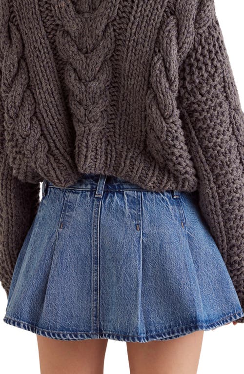 Free People Madison Ave Denim Mini Skirt In Bella Blue