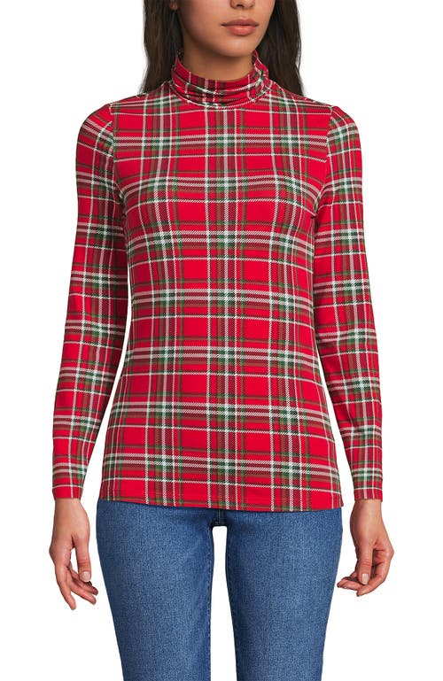 Lands' End Lightweight Jersey Long Sleeve Turtleneck In Red