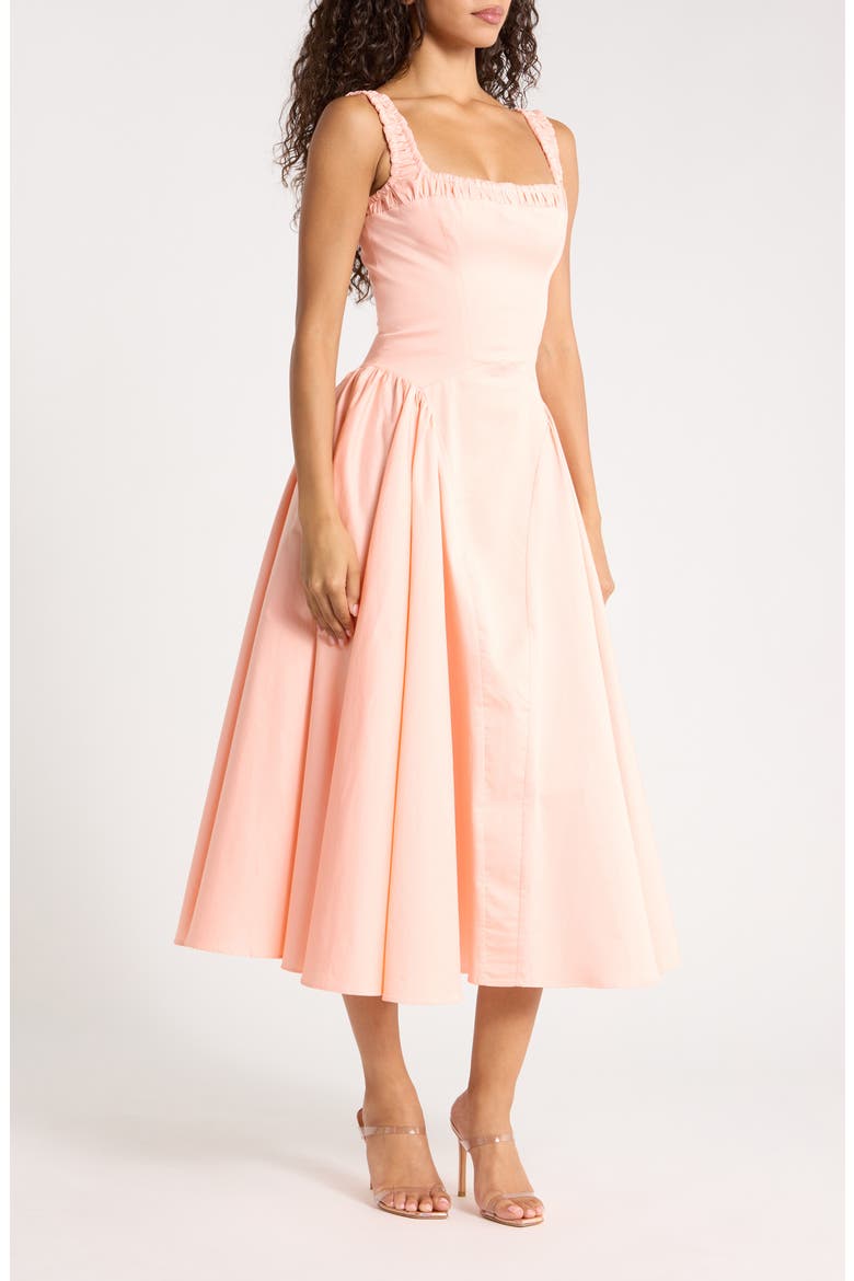 peach color midi dress Juliet Rose Peach Dress Teuta Matoshi