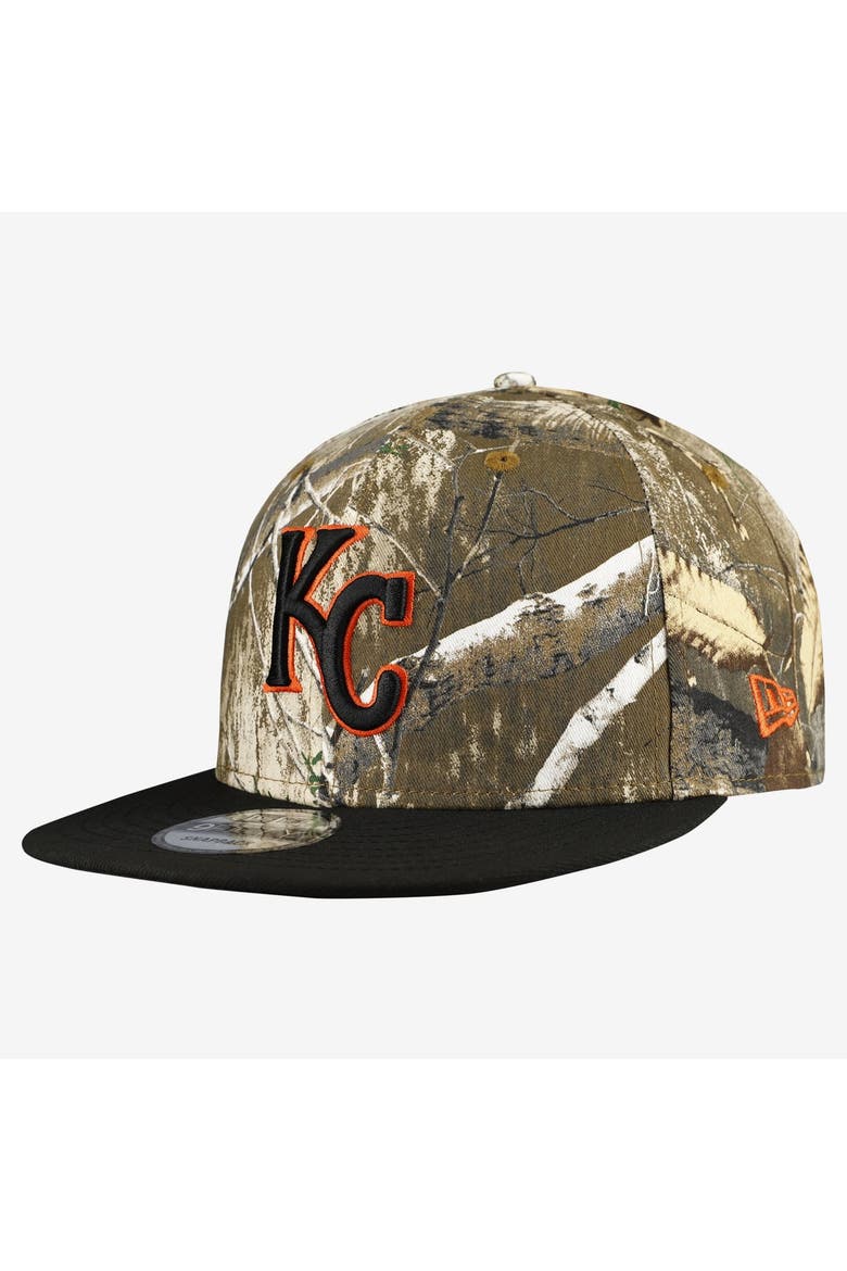Men's New Era Camo Kansas City Royals Realtree Orange Pop 9FIFTY Snapback Hat, Main, color, Camo