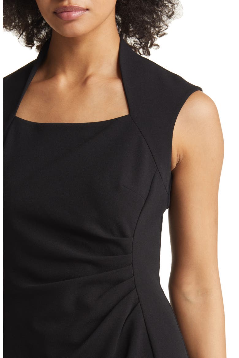 Ruched Cap Sleeve Sheath Dress, Alternate, color, BLACK
