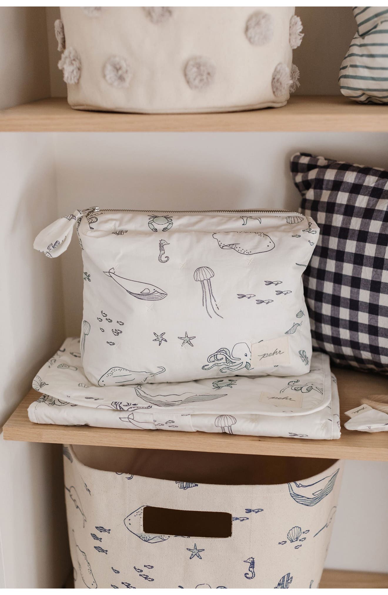 Pehr On The Go Changing Pad, Alternate, color, Life Aquatic