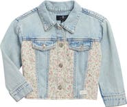 7 For All Mankind Kids' Floral Panel Denim Jacket