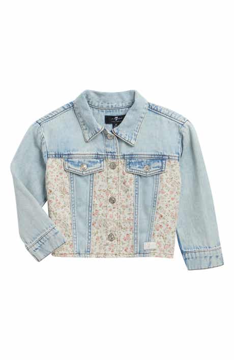 Kids' Floral Panel Denim Jacket
