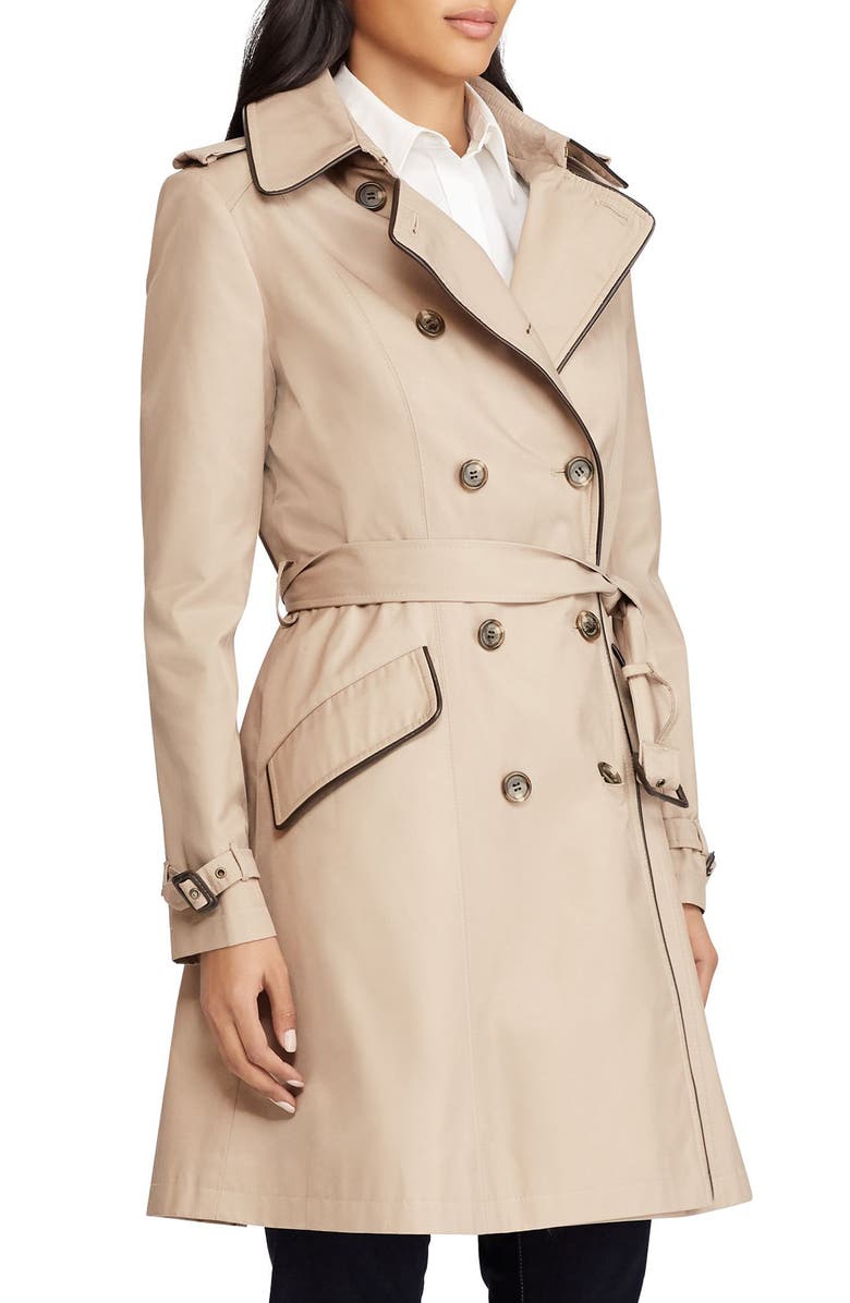Lauren Ralph Lauren Double Breasted Short Trench Coat, Main, color, 