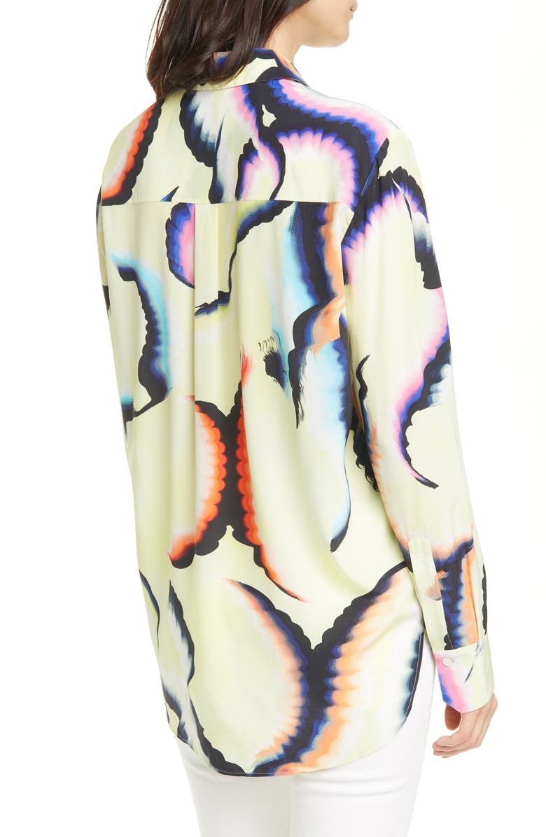 A.L.C. Jayne High/Low Stretch Silk Shirt, Alternate, color, 