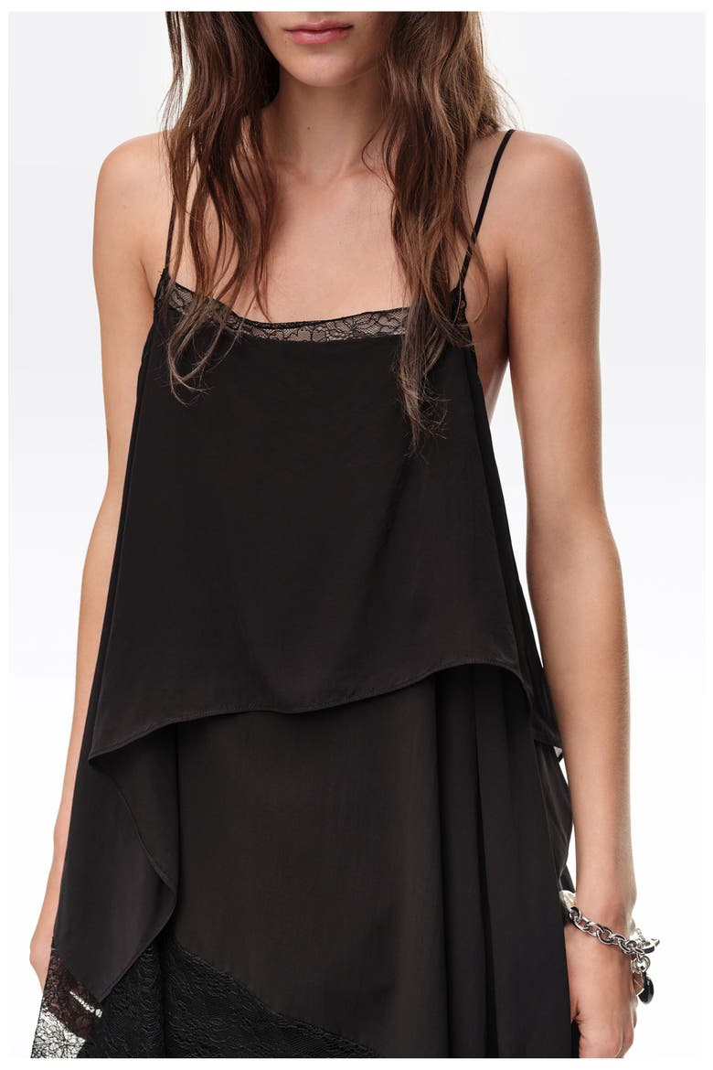 Flowing Layered Long Top, Alternate, color, WASHED BLACK