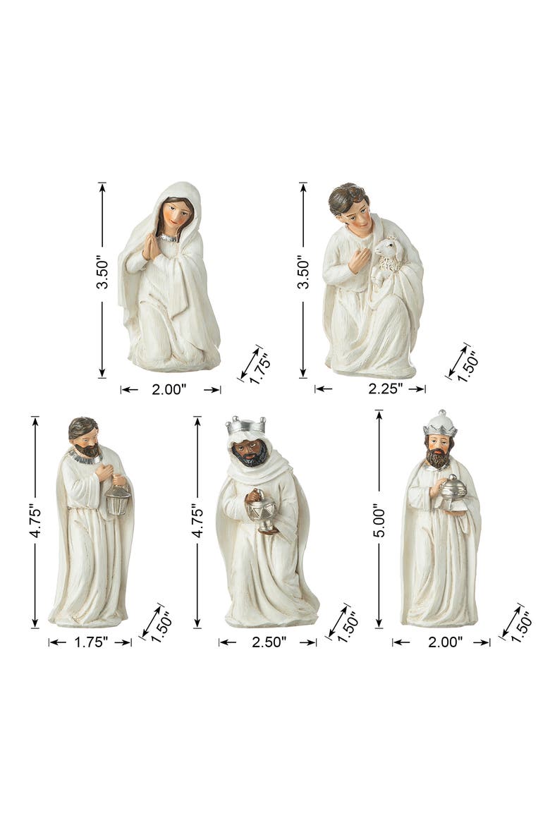 11pcs Deluxe Resin Nativity Figurine Set, Alternate, color, White