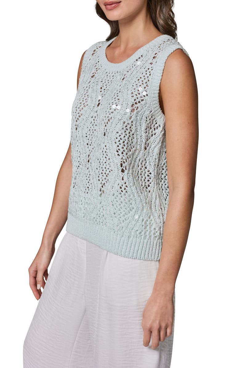 Donna Karan New York Open Stitch Sequin Sweater, Alternate, color, 