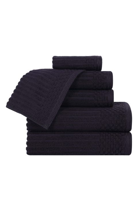 Soho 6-Piece Textured Cotton Bath Towel Set