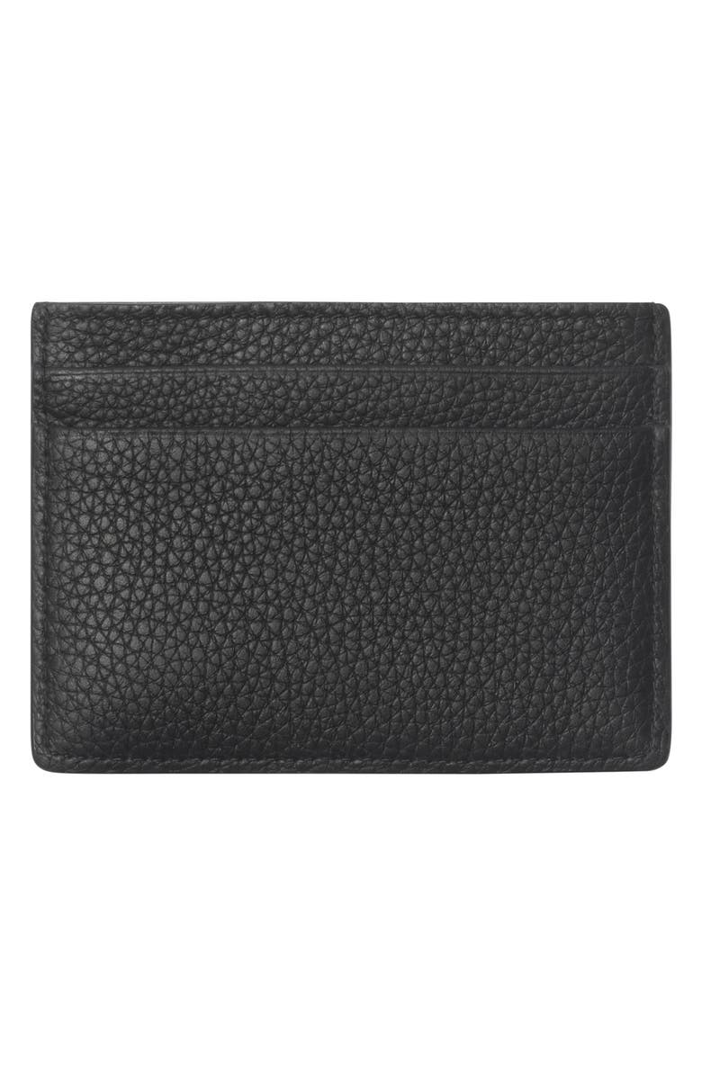 Burberry Sandon Leather Card Case, Alternate, color, Black