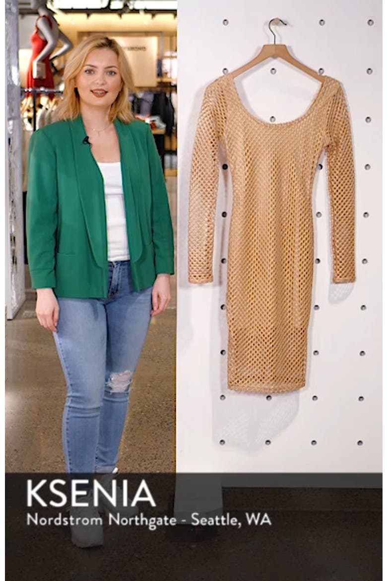 Long Sleeve Mesh Body-Con Dress video