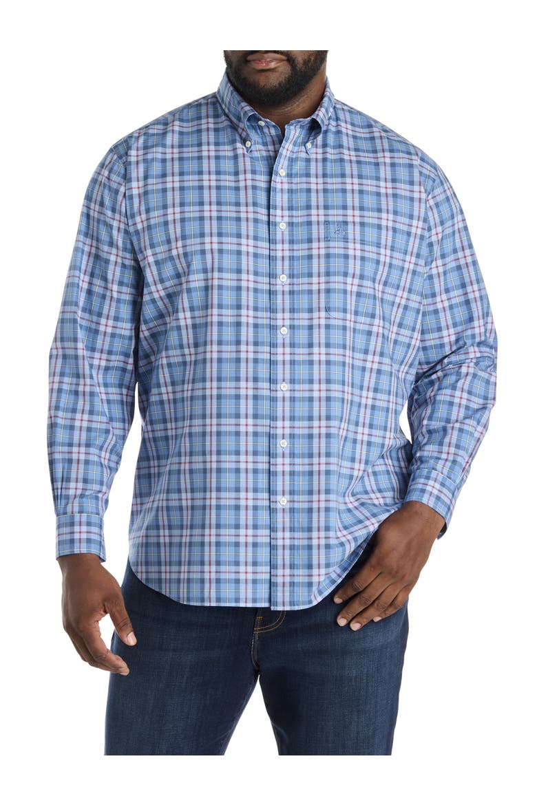 Big & Tall Multi Plaid Friday Sport Shirt, Alternate, color, BLUE MULTI