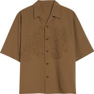Homme Plissé Issey Miyake Pressed Embroidery Camp Shirt