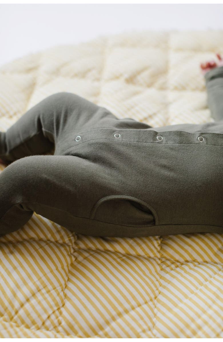 Pehr Essentials Organic Cotton Romper, Alternate, color, Olive