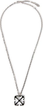 Off-White Men's Black Enamel Arrow Necklace