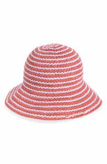 Stripe Straw Bucket Hat