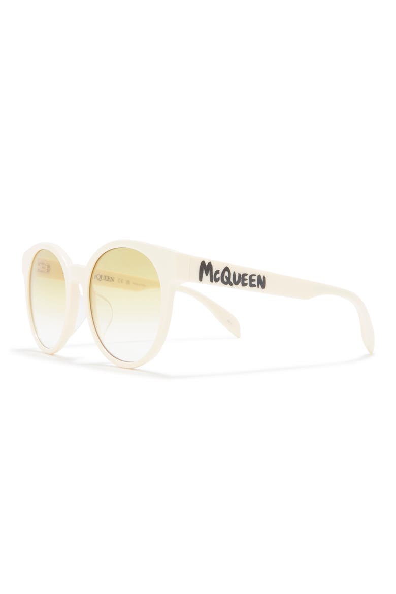 55mm Gradient Round Sunglasses, Alternate, color, WHITE WHITE YELLOW