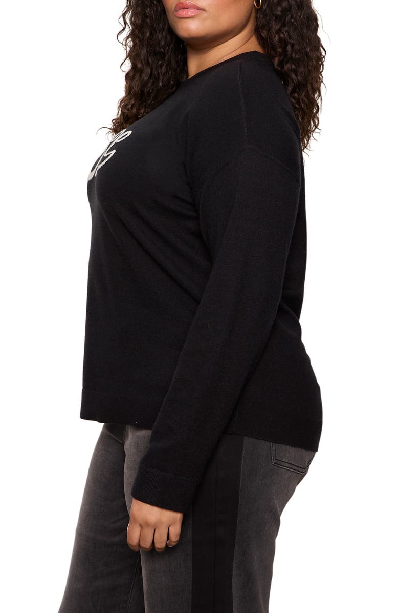 Sanctuary 247 Relaxed Fit Sweater, Alternate, color, Black/ Chalk