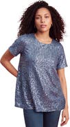 Roaman's Plus Size Sequin Swing Tee