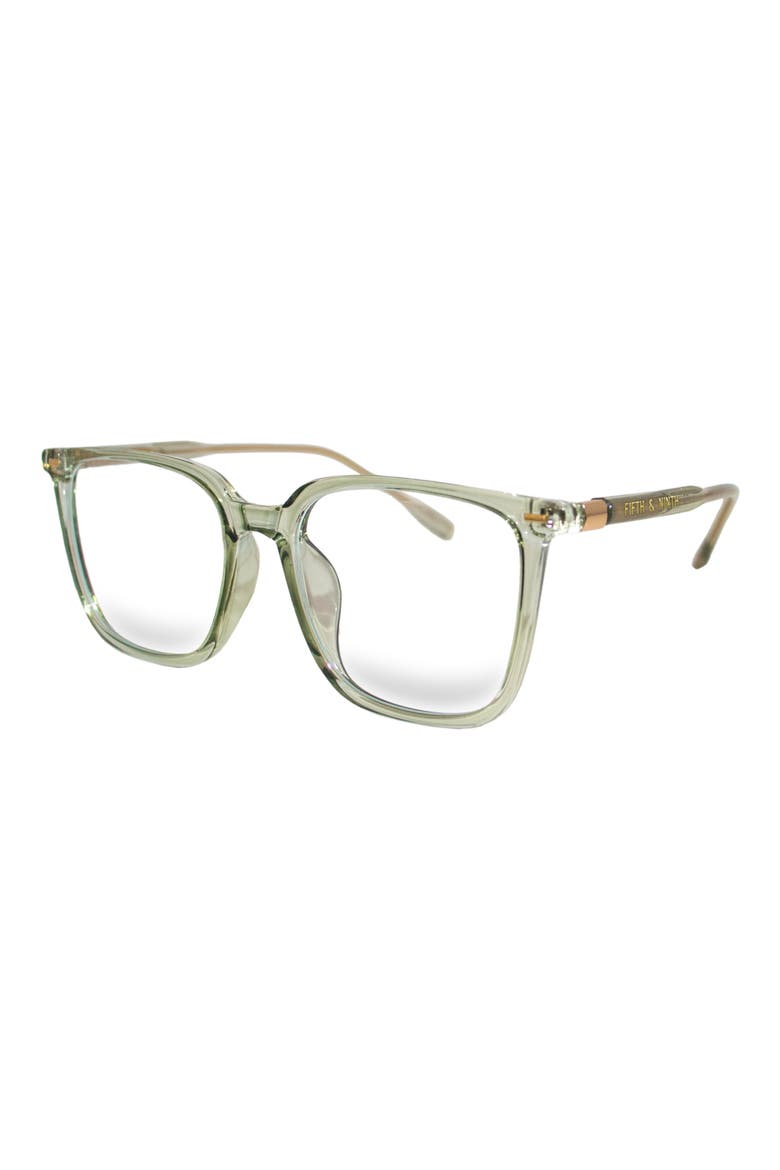 Frankie 62mm Square Blue Light Blocking Glasses, Alternate, color, TRANSPARENT GREEN/ CLEAR