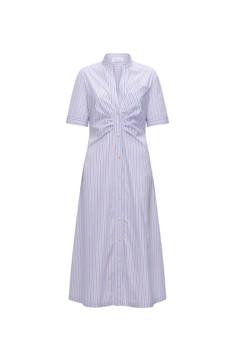 Callas Milano NOOR A-Line Shirtdress Gathered Front, Main, color, White