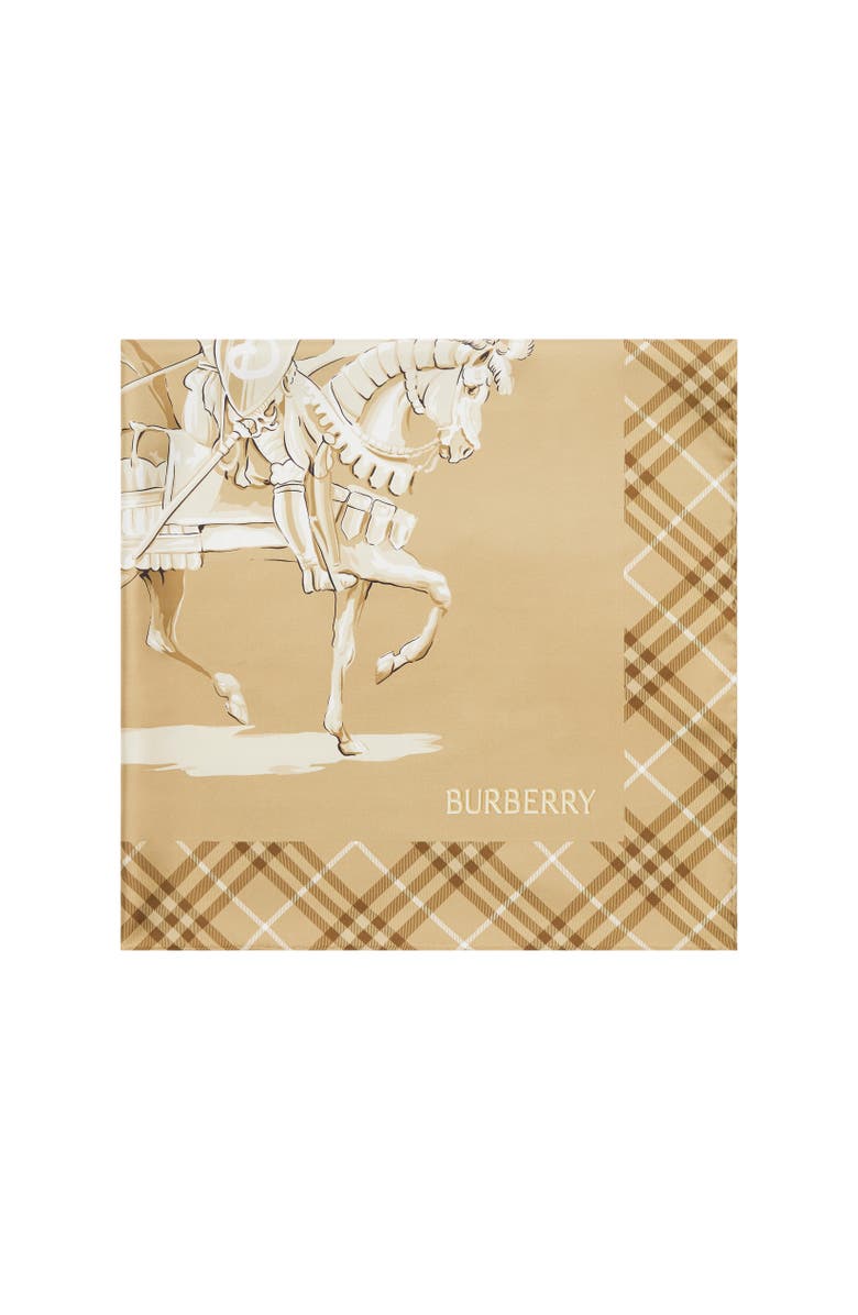 Burberry Archive Knight Silk Scarf, Alternate, color, Finch Beige