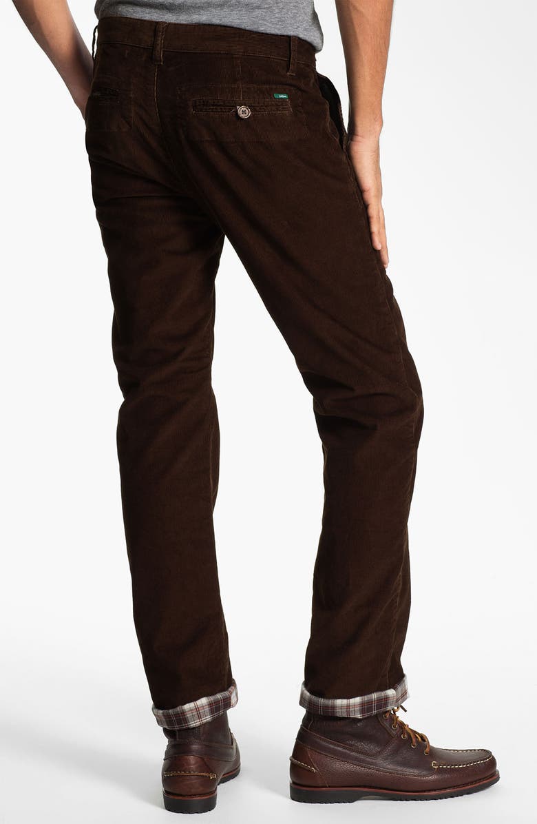 Toddland Flannel Lined Slim Straight Leg Corduroy Pants, Alternate, color, 