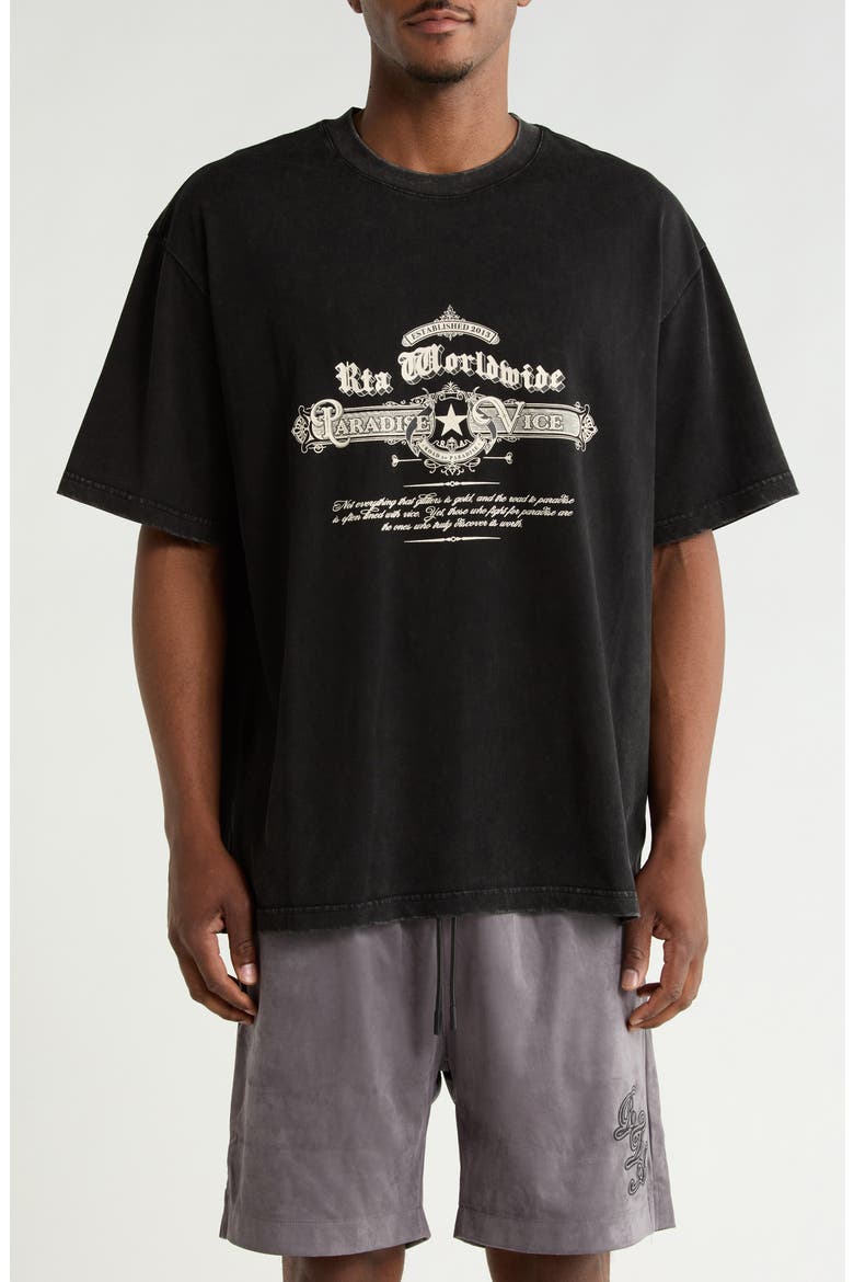 Colin Graphic T-Shirt, Main, color, BLACK RETRO PARADISE